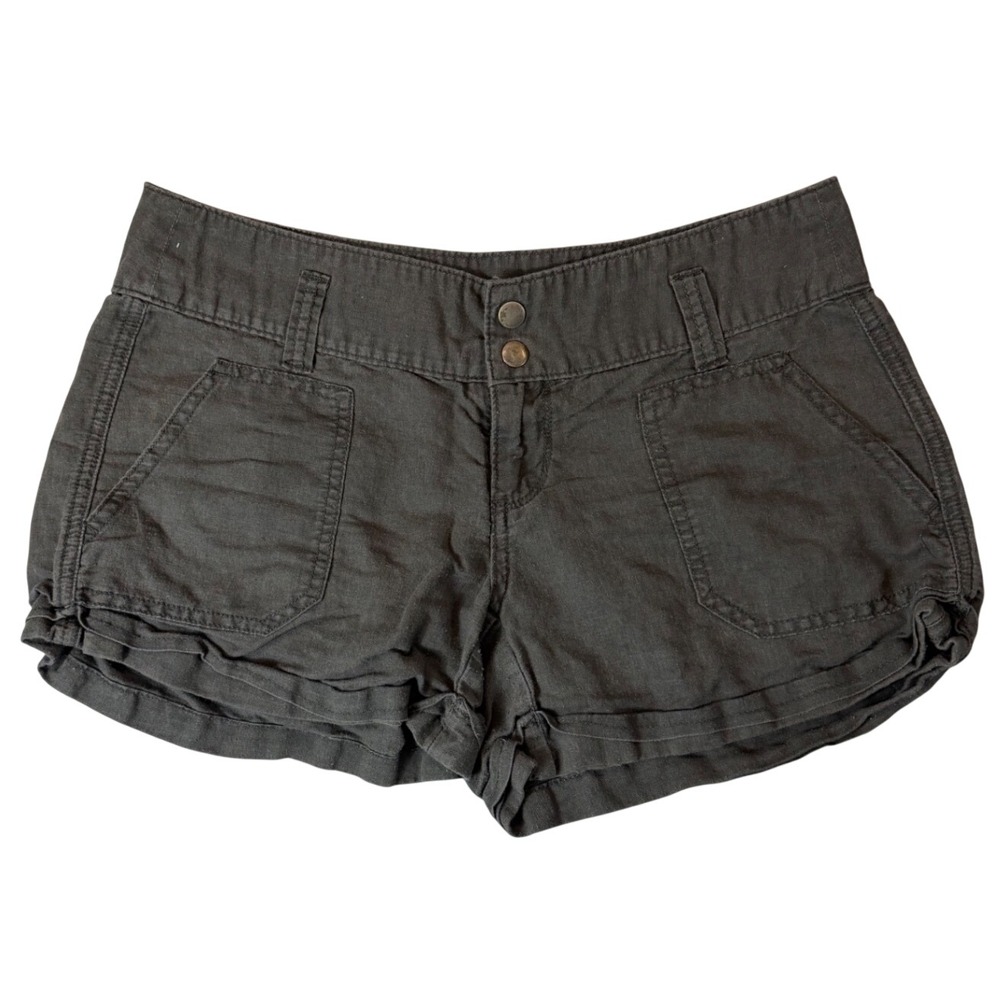 Converse One Star Shorts Womens 6 Gray Linen Blend Y2K Bella Swan Sleazy Preppy